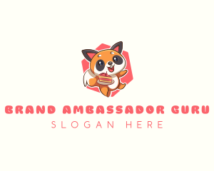 Cute Red Panda Cake logo design