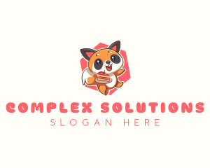 Cute Red Panda Cake logo design