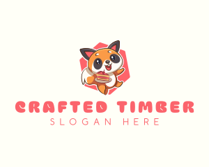 Cute Red Panda Cake logo design