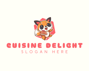 Cute Red Panda Cake logo design