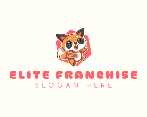 Cute Red Panda Cake logo design