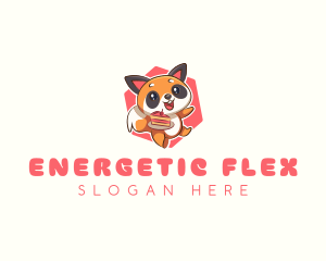 Cute Red Panda Cake logo design