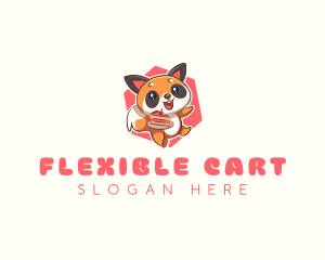 Cute Red Panda Cake logo design