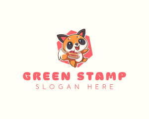 Cute Red Panda Cake logo design