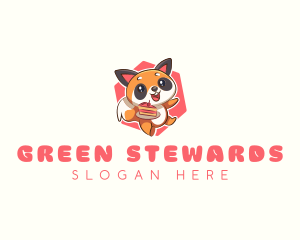 Cute Red Panda Cake logo design