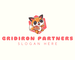 Cute Red Panda Cake logo design