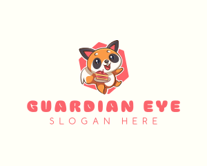 Cute Red Panda Cake logo design