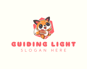 Cute Red Panda Cake logo design