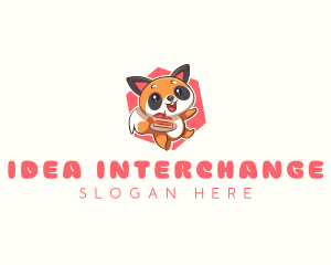 Cute Red Panda Cake logo design