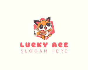 Cute Red Panda Cake logo design