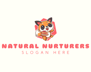 Cute Red Panda Cake logo design