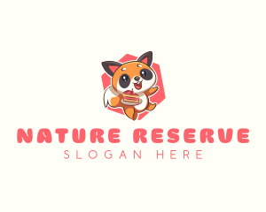 Cute Red Panda Cake logo design