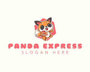 Cute Red Panda Cake logo design