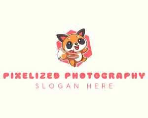 Cute Red Panda Cake logo design