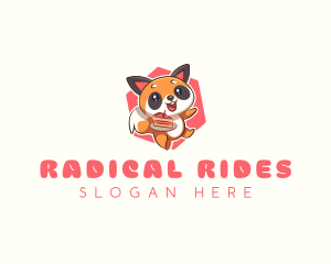 Cute Red Panda Cake logo design