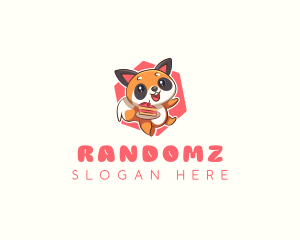 Cute Red Panda Cake logo design