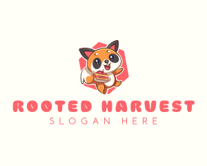 Cute Red Panda Cake logo design