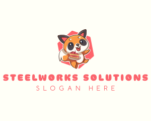 Cute Red Panda Cake logo design