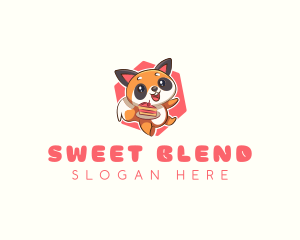 Cute Red Panda Cake logo design