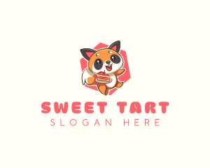 Cute Red Panda Cake logo design