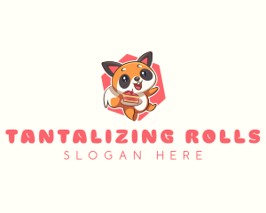 Cute Red Panda Cake logo design