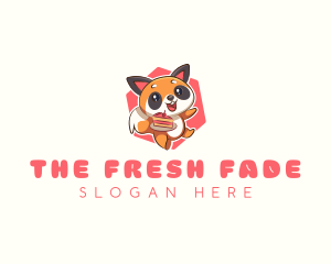 Cute Red Panda Cake logo design