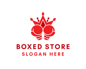 Boxing Gloves Crown logo design