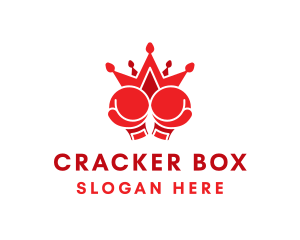 Boxing Gloves Crown logo design