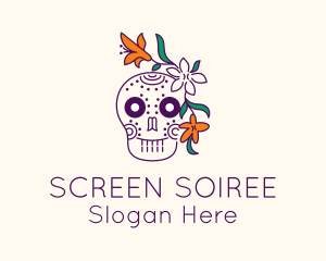 Festive Flower Calavera logo design