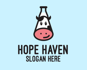 Happy Cow Milk Bottle  Logo