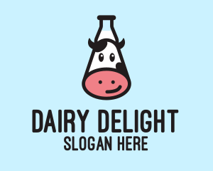 Happy Cow Milk Bottle  logo design