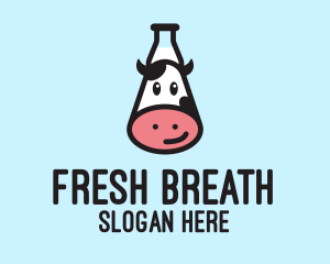 Happy Cow Milk Bottle  logo design