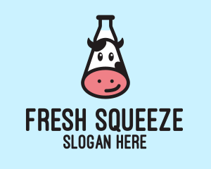 Happy Cow Milk Bottle  logo design