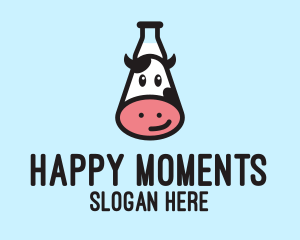 Happy Cow Milk Bottle  logo design