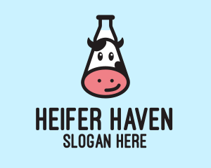 Happy Cow Milk Bottle  logo design