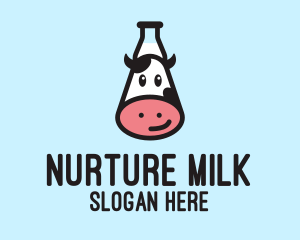 Happy Cow Milk Bottle  logo design