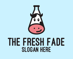 Happy Cow Milk Bottle  logo design