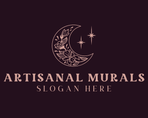 Floral Moon Star logo design