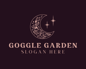 Floral Moon Star logo design