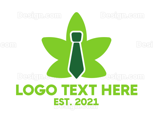 Green Marijuana Necktie Logo