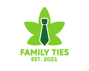 Green Marijuana Necktie logo design