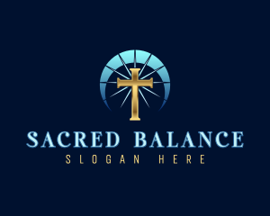 Religious Crucifix Cross logo design