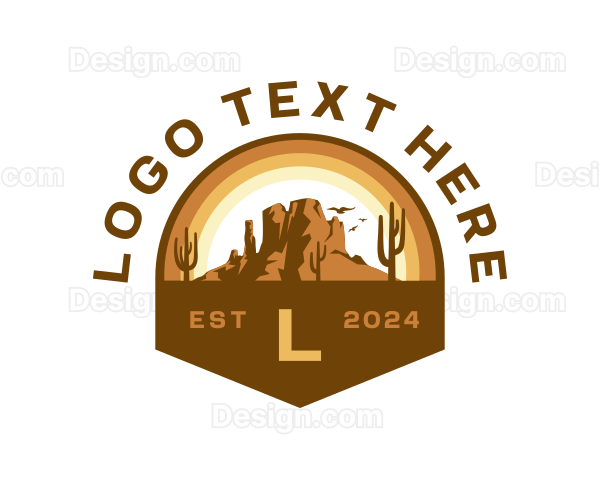 Trekking Desert Travel Logo