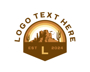 Trekking Desert Travel Logo