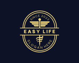 Caduceus Staff Pharmacy logo design