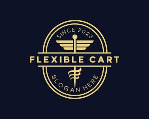 Caduceus Staff Pharmacy logo design