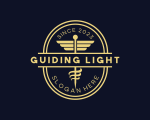 Caduceus Staff Pharmacy logo design