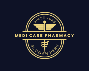 Caduceus Staff Pharmacy logo design