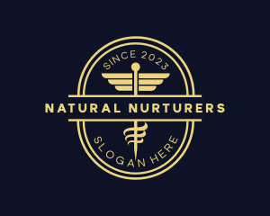 Caduceus Staff Pharmacy logo design