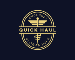 Caduceus Staff Pharmacy logo design